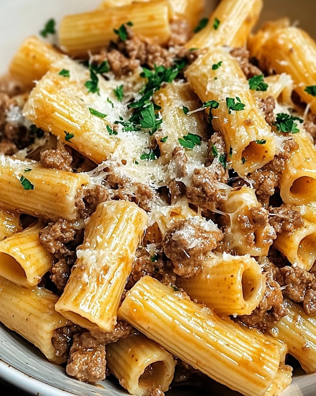 Cremige Parmesan-Rinder-Rigatoni: Herzhaft, schnell & unwiderstehlich!