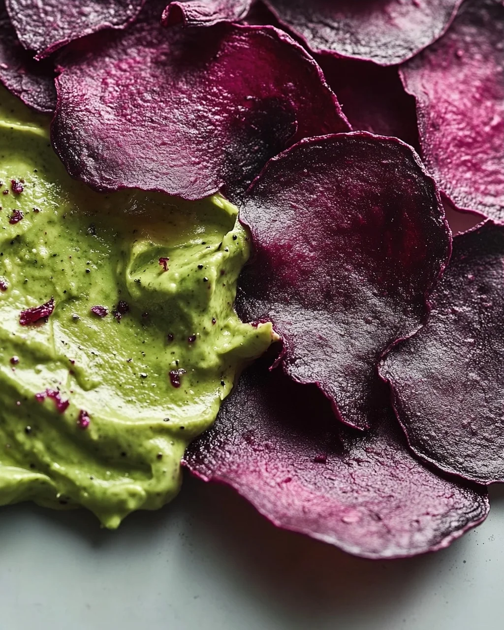 Crispy Rote Bete Chips mit Avocadocreme Dip – Gesund & Lecker!