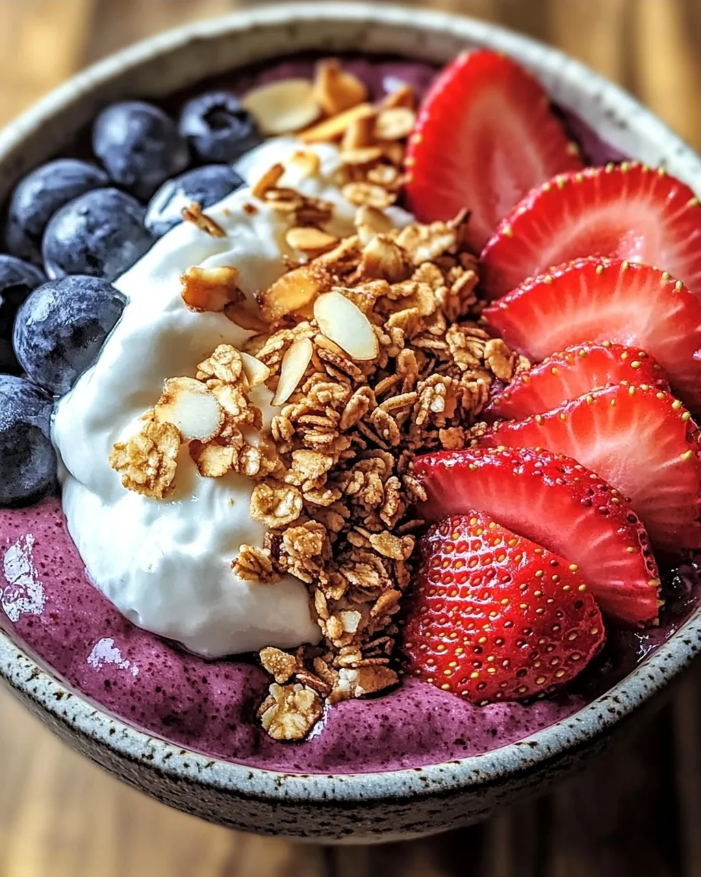 Erdbeere Acai Smoothie Schüssel für einen frischen Start