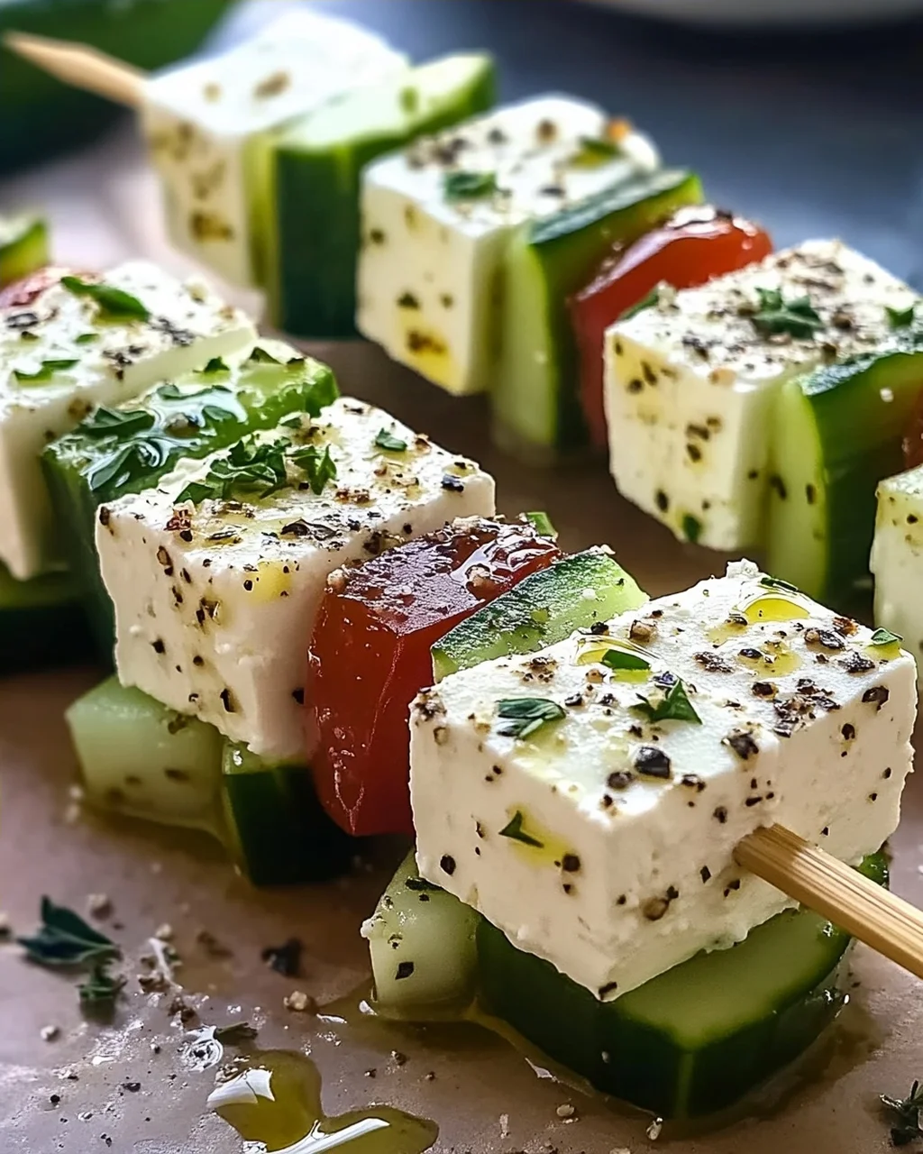 Feta Spieße mit Gurke: Erfrischendes Rezept für den Sommer!