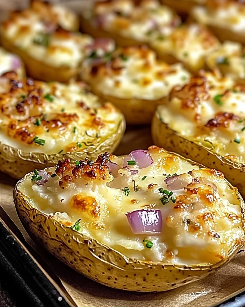 Gefüllte Kartoffeln nach Flammkuchen-Art Rezept