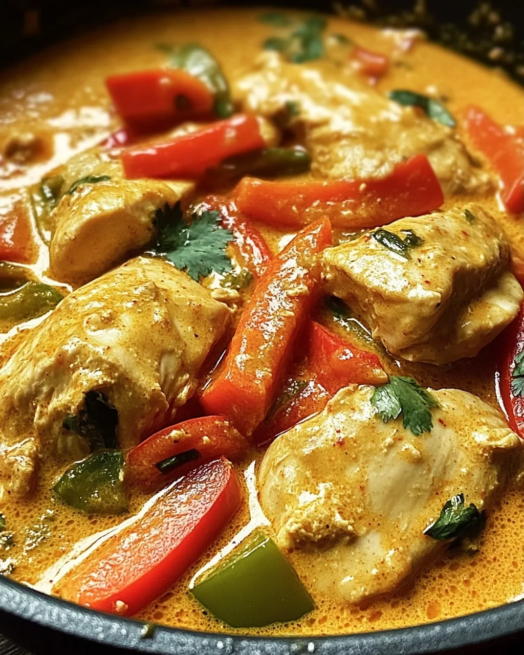 Hähnchen-Pfanne mit Kokosmilch