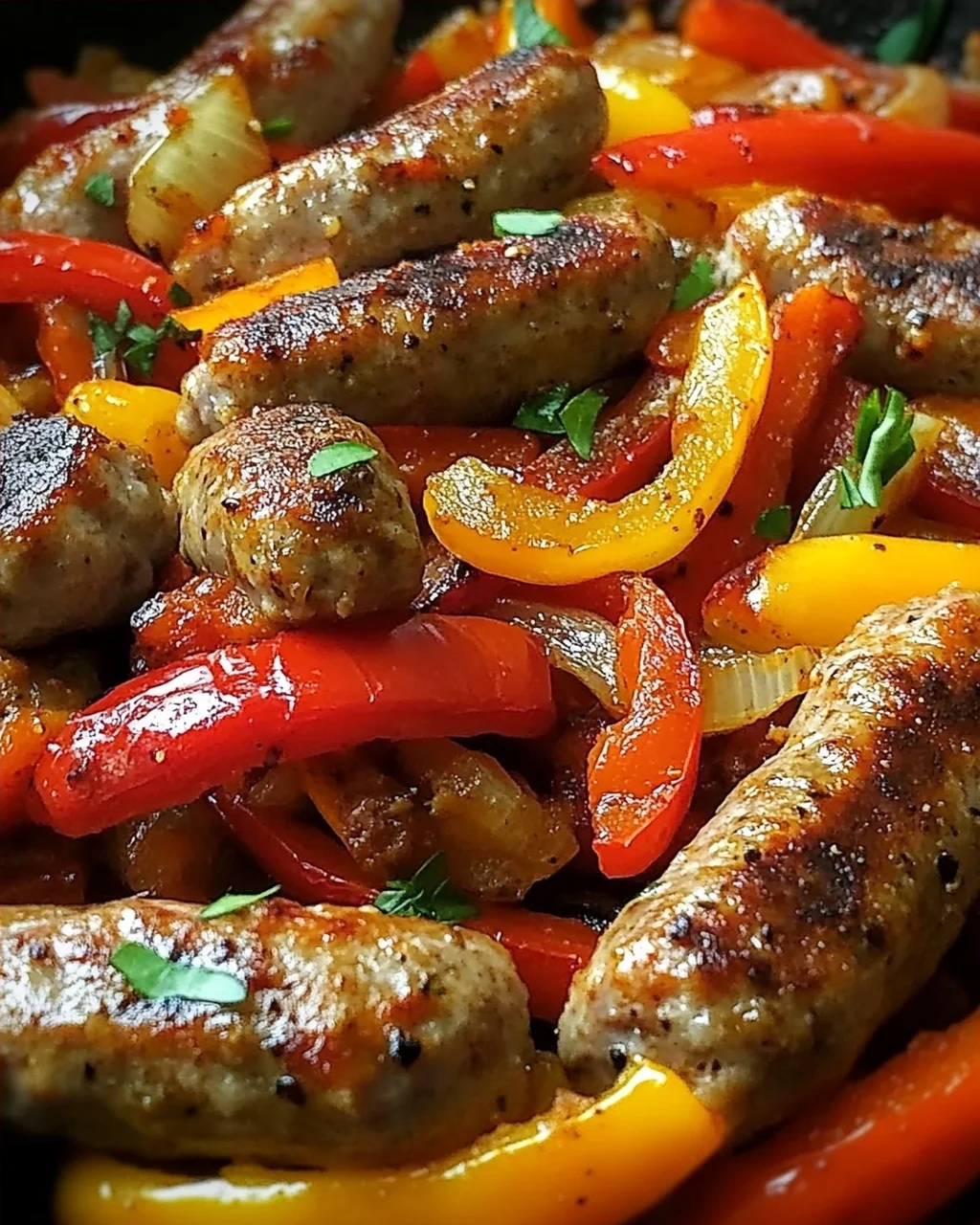 Italienische Wurst mit Paprika und Zwiebeln