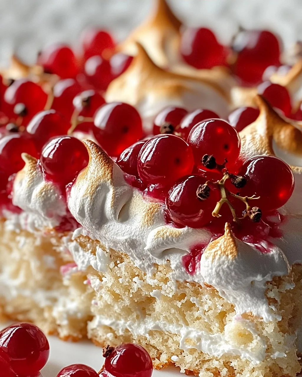 Johannisbeerkuchen mit Baiserhaube
