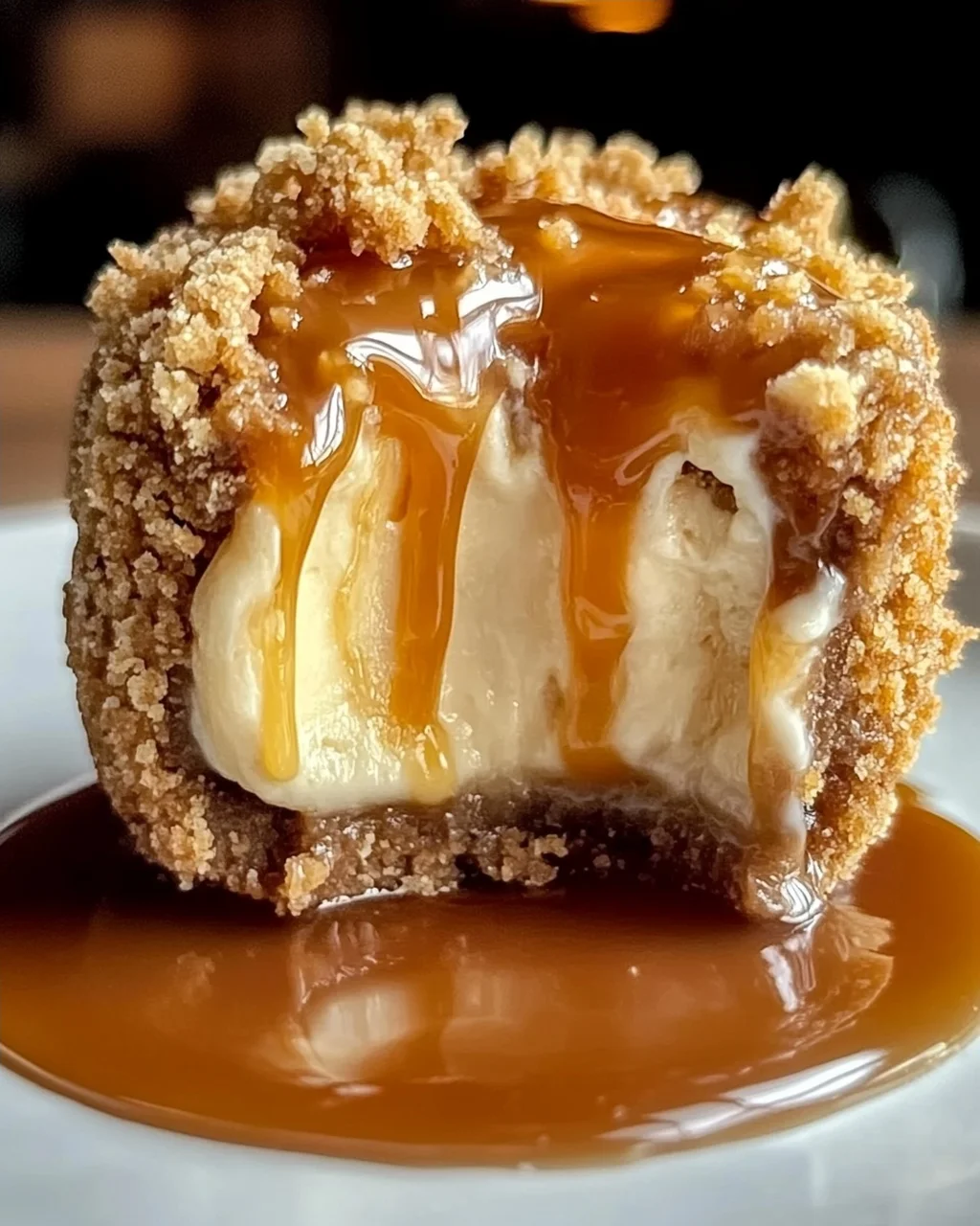 Karamell-Bananen-Käsekuchen-Crunch-Bomben ganz leicht