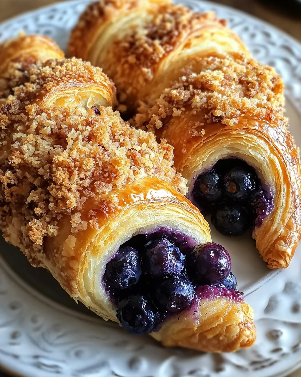 Kartoffelhörnchen mit Blaubeeren & Streuseln