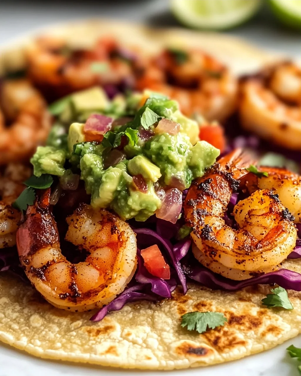 Knusprige Air Fryer Shrimp Tacos mit Avocado Salsa