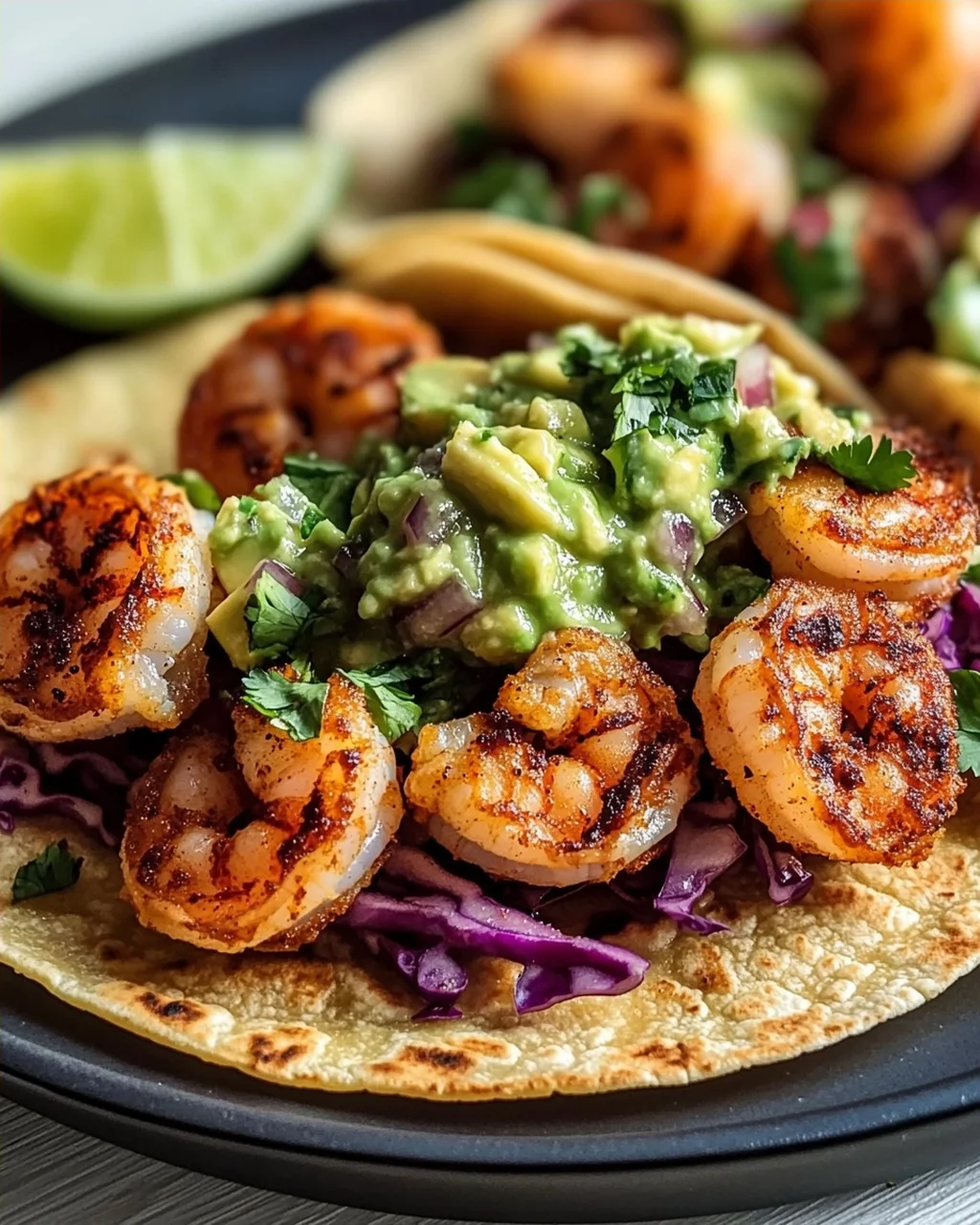 Knusprige Air Fryer Shrimp Tacos mit Avocado Salsa