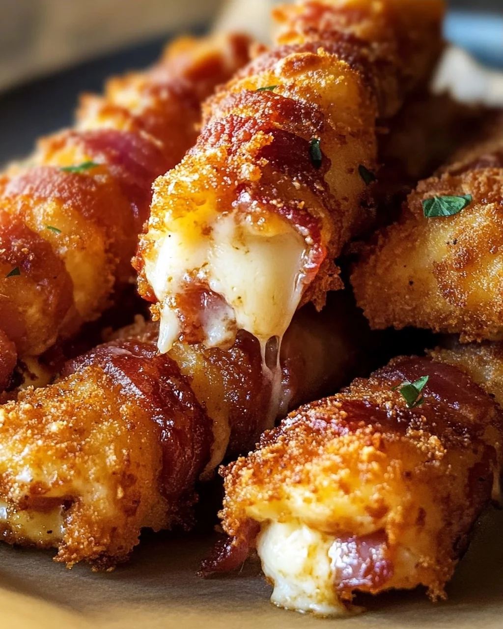 Knusprige Beef Bacon Mozzarella Sticks – Ein Genuss!