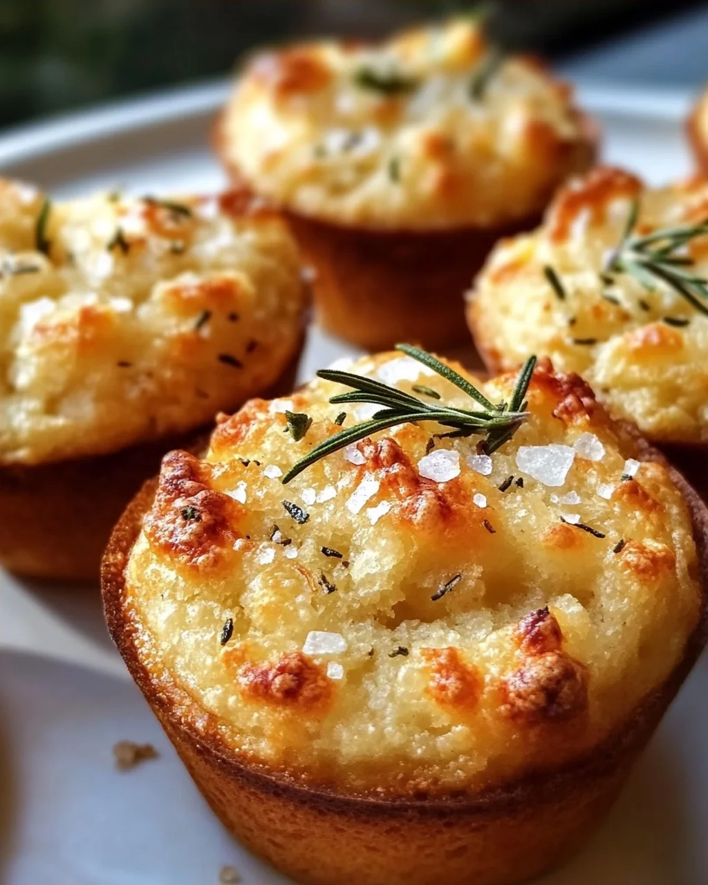 Knusprige Goldene Knoblauch-Rosmarin Focaccia Muffins
