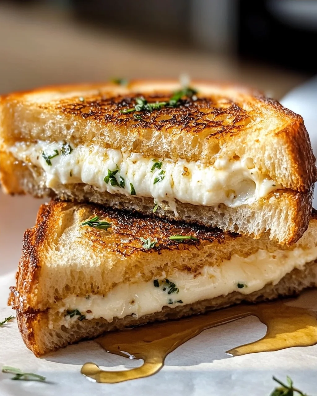 Köstliches Ziegenkäse-Grilled Cheese mit Honig Rezept