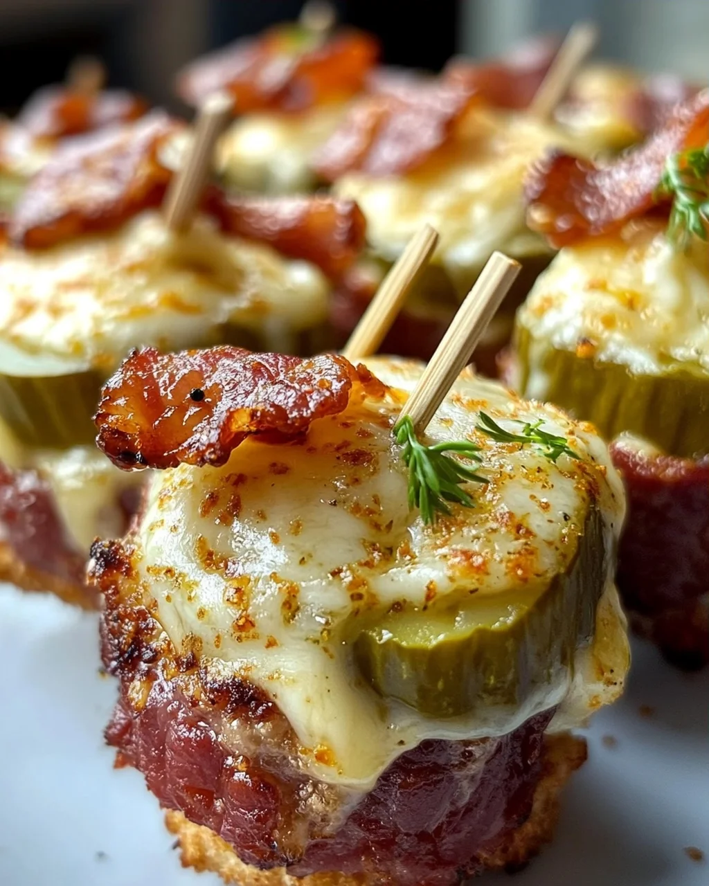 Leckere Käse-Dill-Gurken Rinderspeck-Shots – Schnell & Knusprig