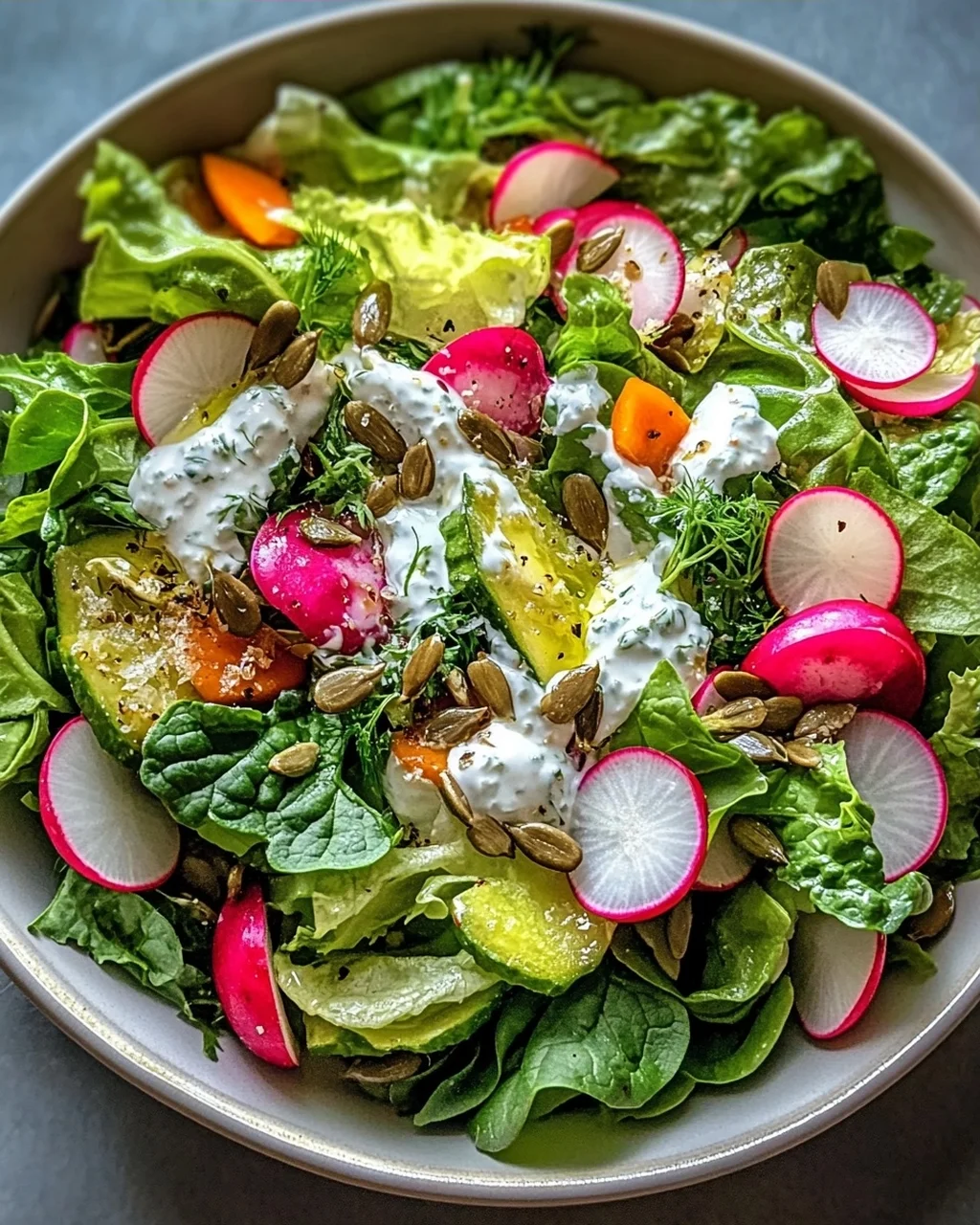 Leichter Frühlingssalat mit Radieschen & Joghurt-Dressing