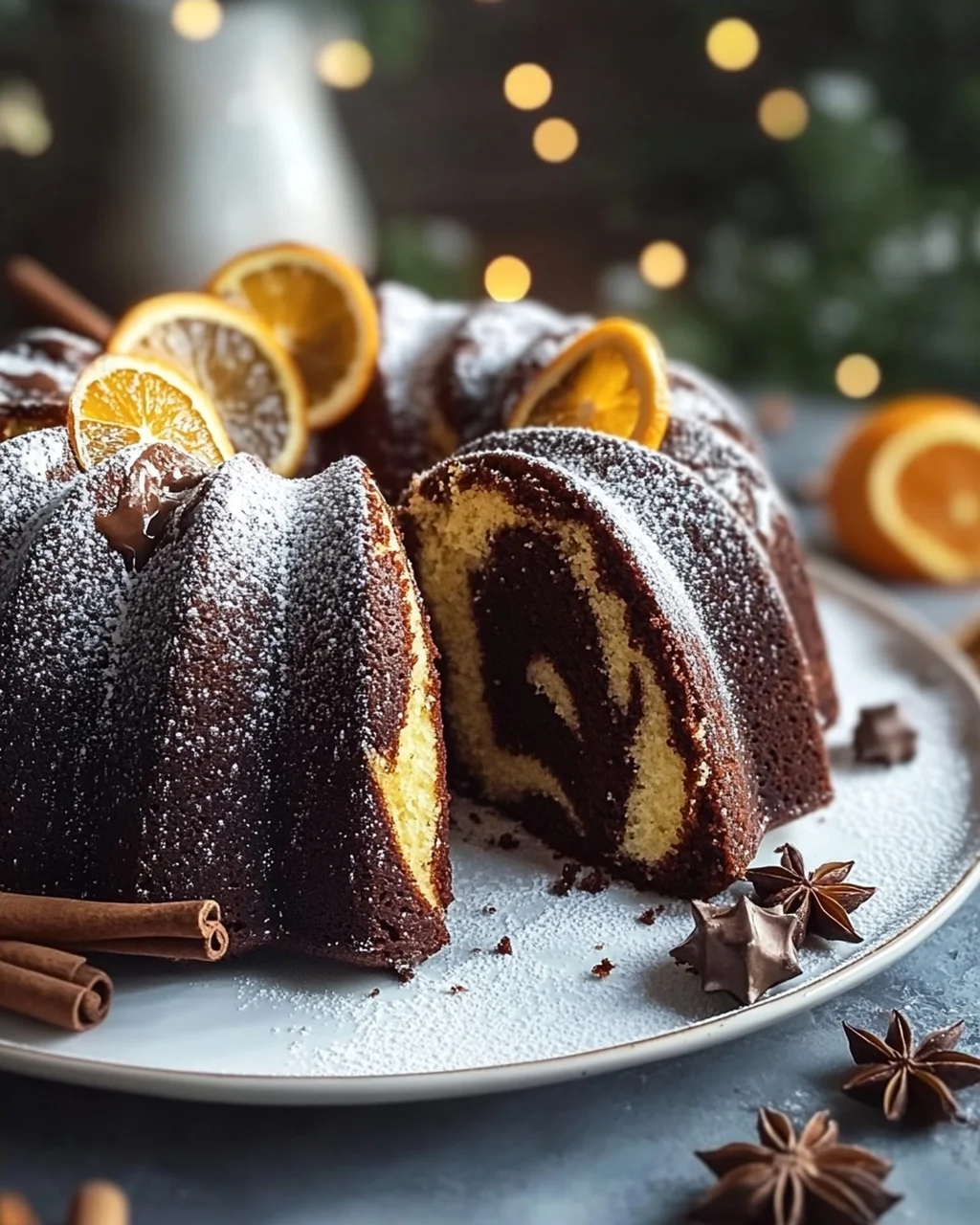 Mein Winter Weihnachtskuchen Marmor Lebkuchen Gugelhupf