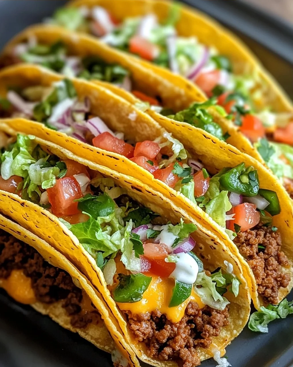 Ofen-gebackene käsige Tacos Knuspriges Gefülltes Rezept