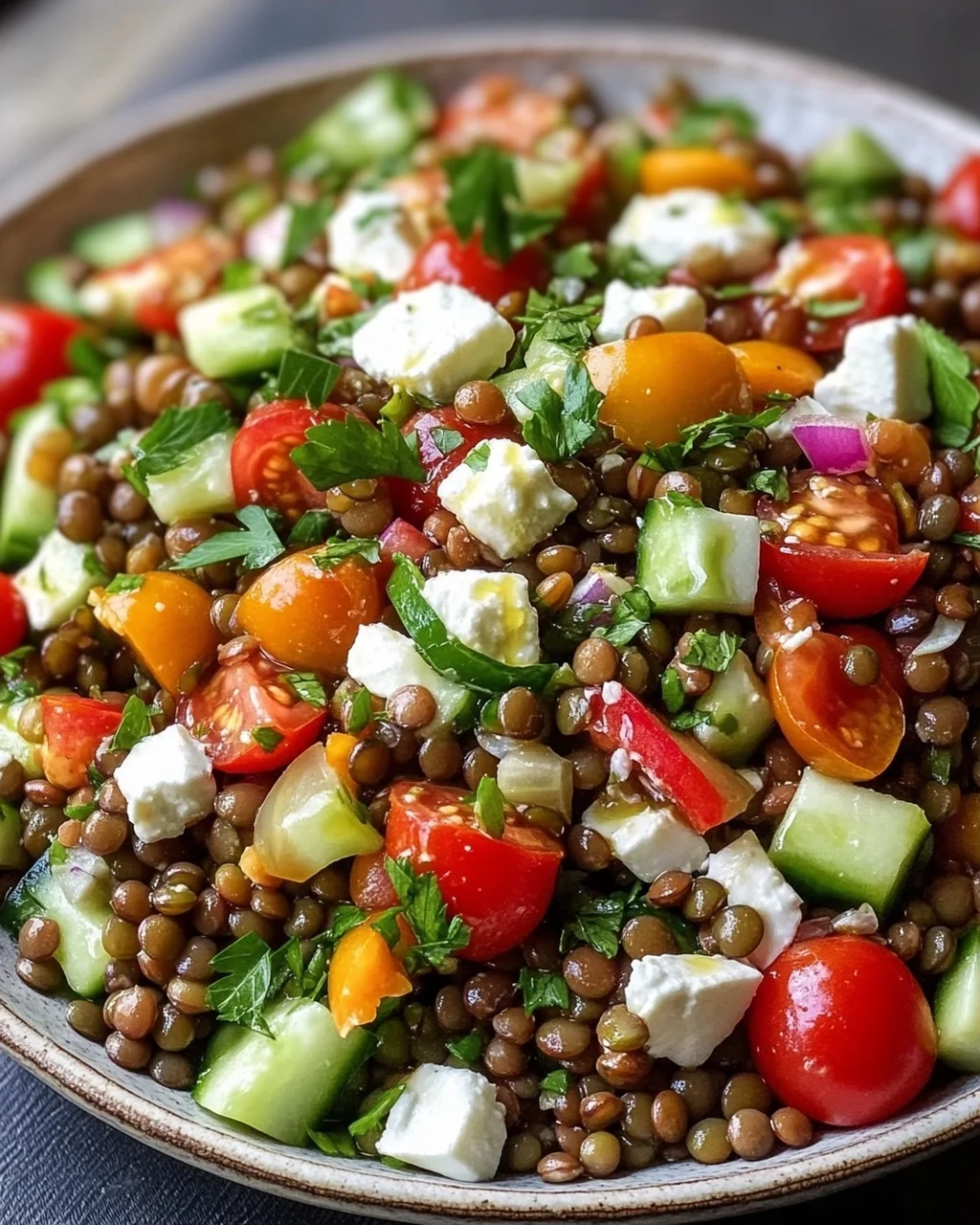 Orientalischer Linsensalat Feta: Frisch, würzig & einfach lecker