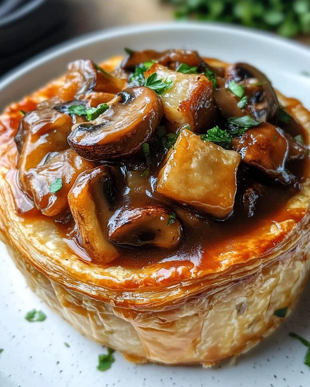 Pilzgulasch à la Bourguignonne