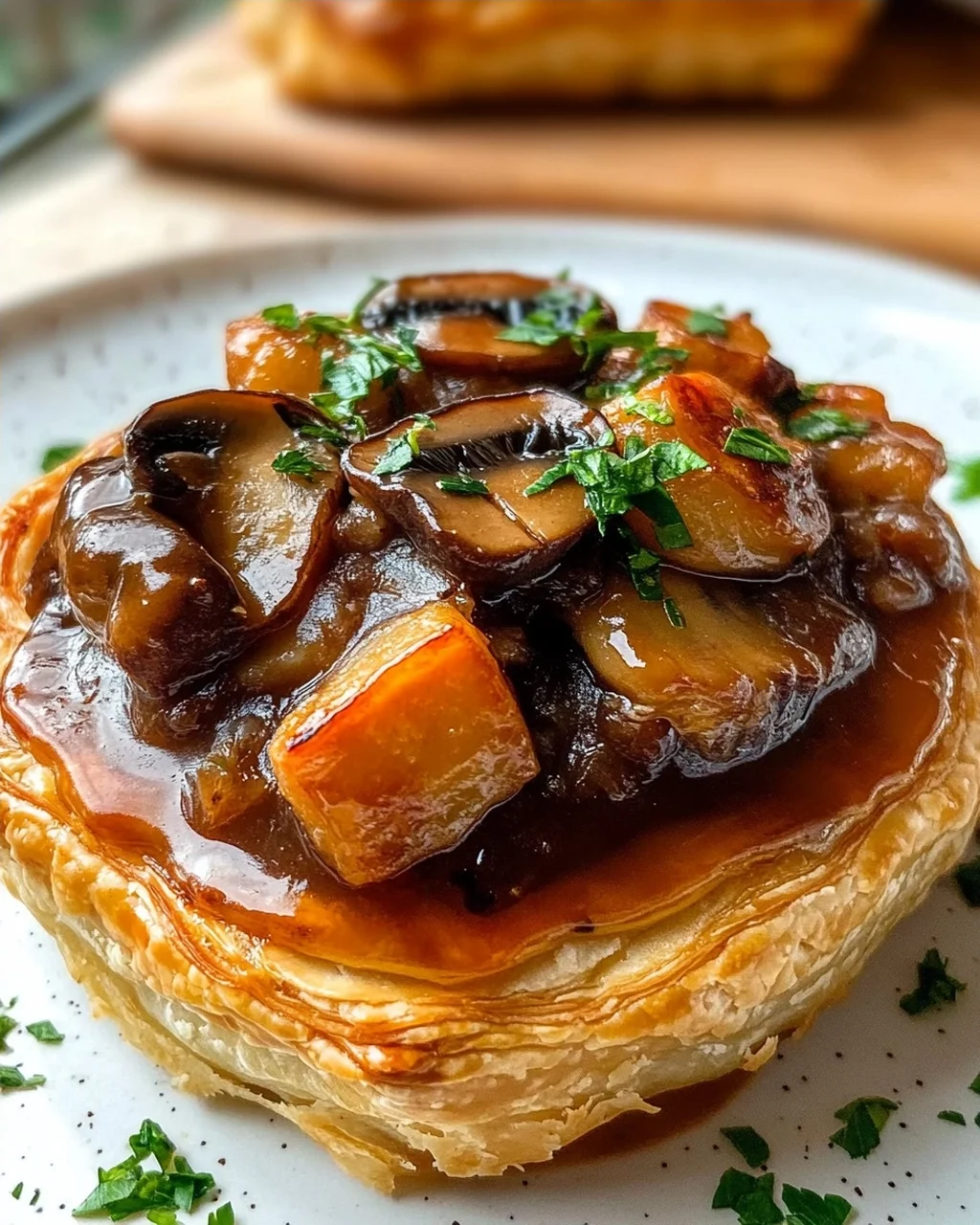 Pilzgulasch à la Bourguignonne