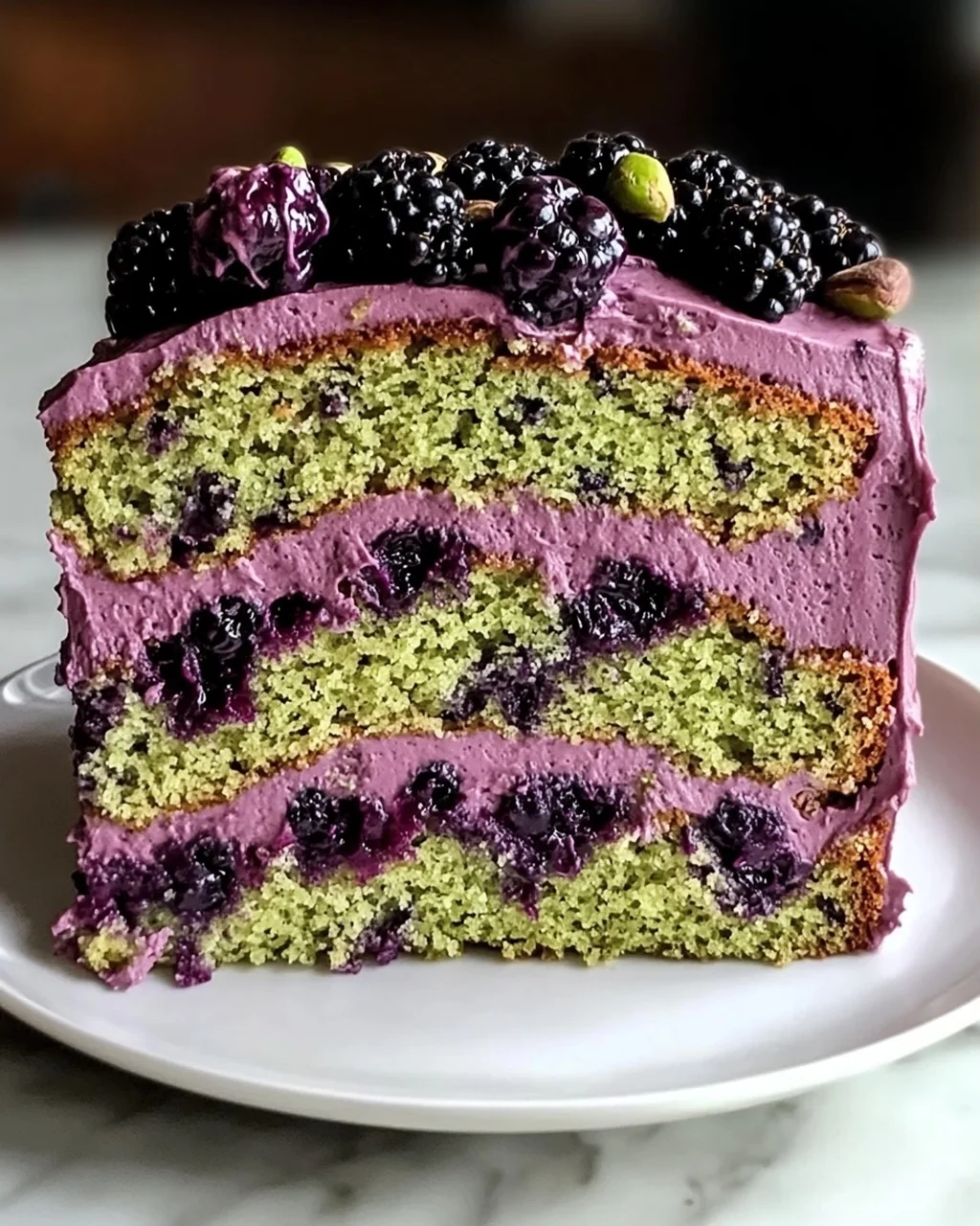 Pistazien- und Brombeeren-Olivenölkuchen für Feinschmecker