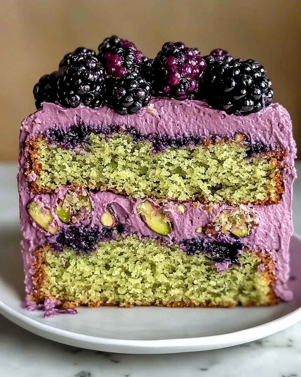 Pistazien- und Brombeeren-Olivenölkuchen für Feinschmecker