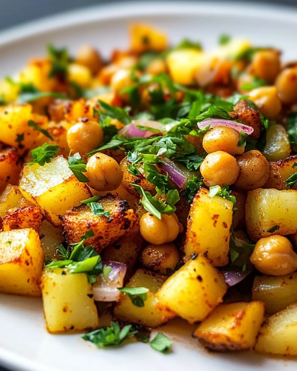Rauchiger Paprika-Kichererbsen-Kartoffel-Hash – Lecker & Vegan
