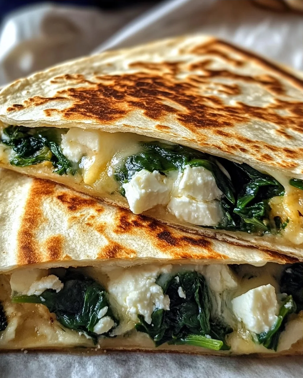 Spinat und Feta Quesadillas in 20 Minuten