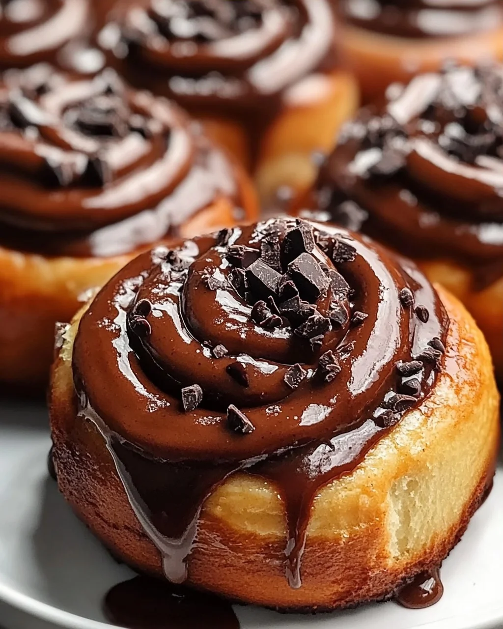 Unwiderstehliche Schoko-Zimtschnecken mit cremiger Fudge-Glasur