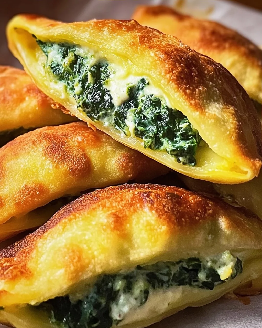 Vegane Kartoffeltaschen mit Spinat-Frischkäse-Füllung