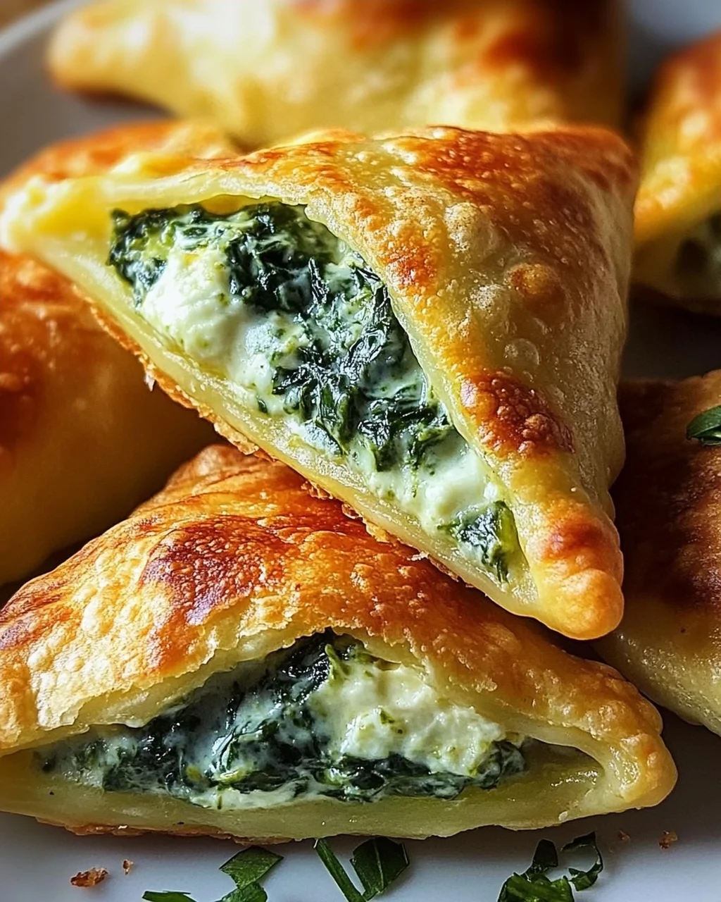 Vegane Kartoffeltaschen mit Spinat-Frischkäse-Füllung