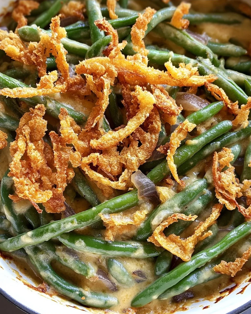 Vegane grüne Bohnen-Auflauf