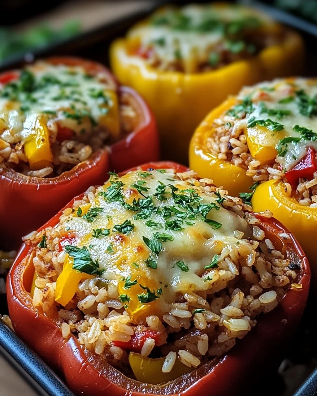 Vegetarische Gefüllte Paprika mit Reis