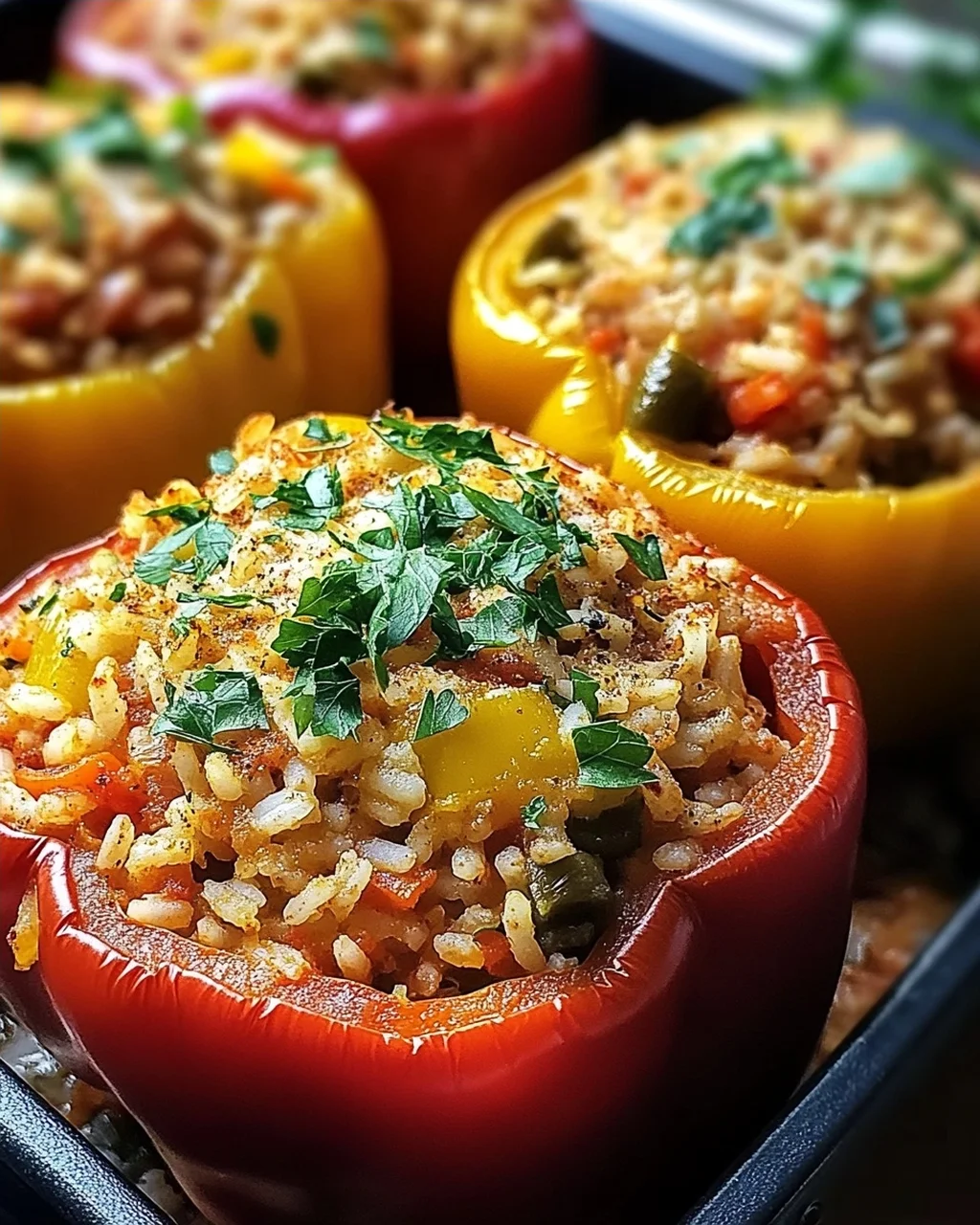 Vegetarische Gefüllte Paprika mit Reis