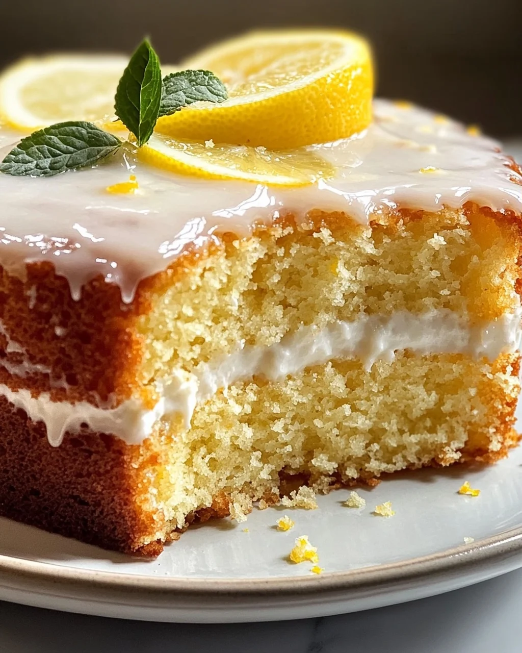 Zitronen Blaunon alkoholfreier Kastenkuchen mit Joghurtglasur