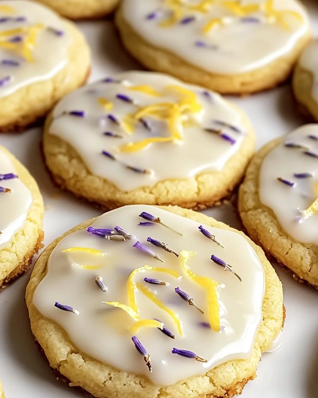 Zitronenlavendelplätzchen mit süßem Guss